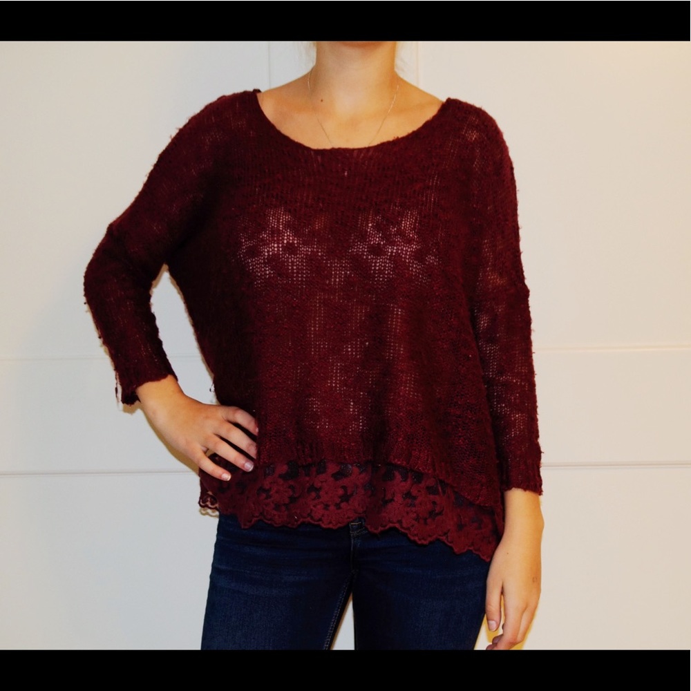 LF Maroon Lace Swearer